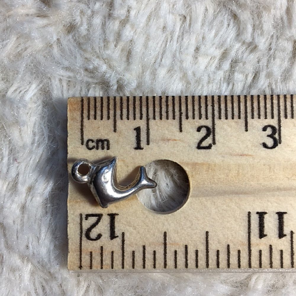 Tiny Sterling Dolphin Charm - Picture 3 of 4